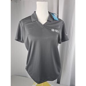 Nike Golf Dri-FIT Polo Shirt Women's Medium Performance‎ Top Gray Logo